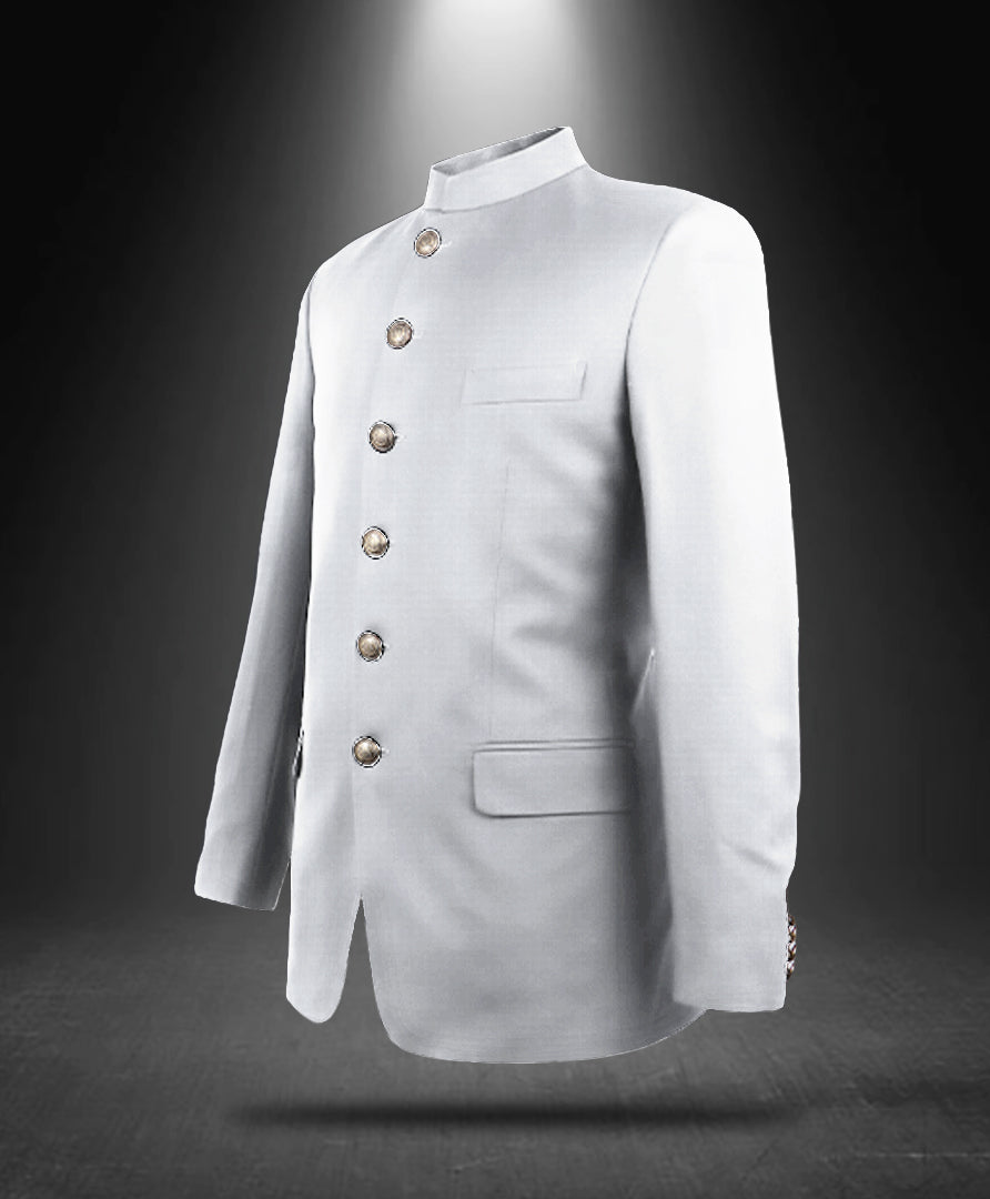 Copy of NEHRU JODHPURI VELVET BANDHGALA - White 10