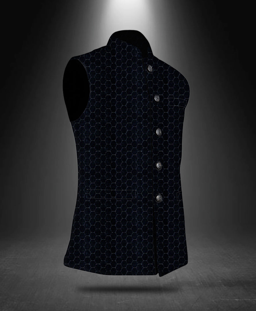 Copy of Geo Embroidered Cotton Nehru Jacket 1