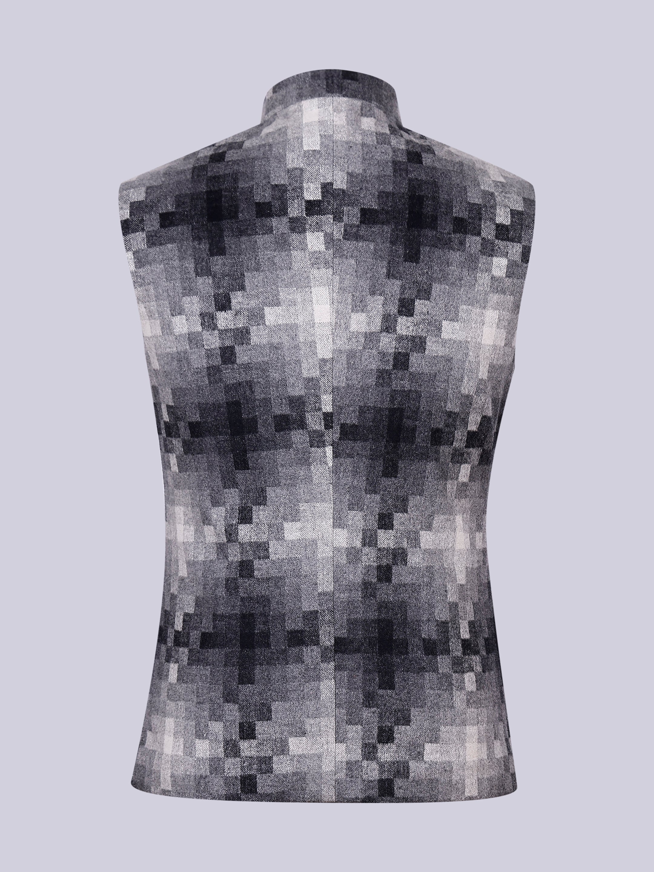 Checks woollen Nehru Jacket