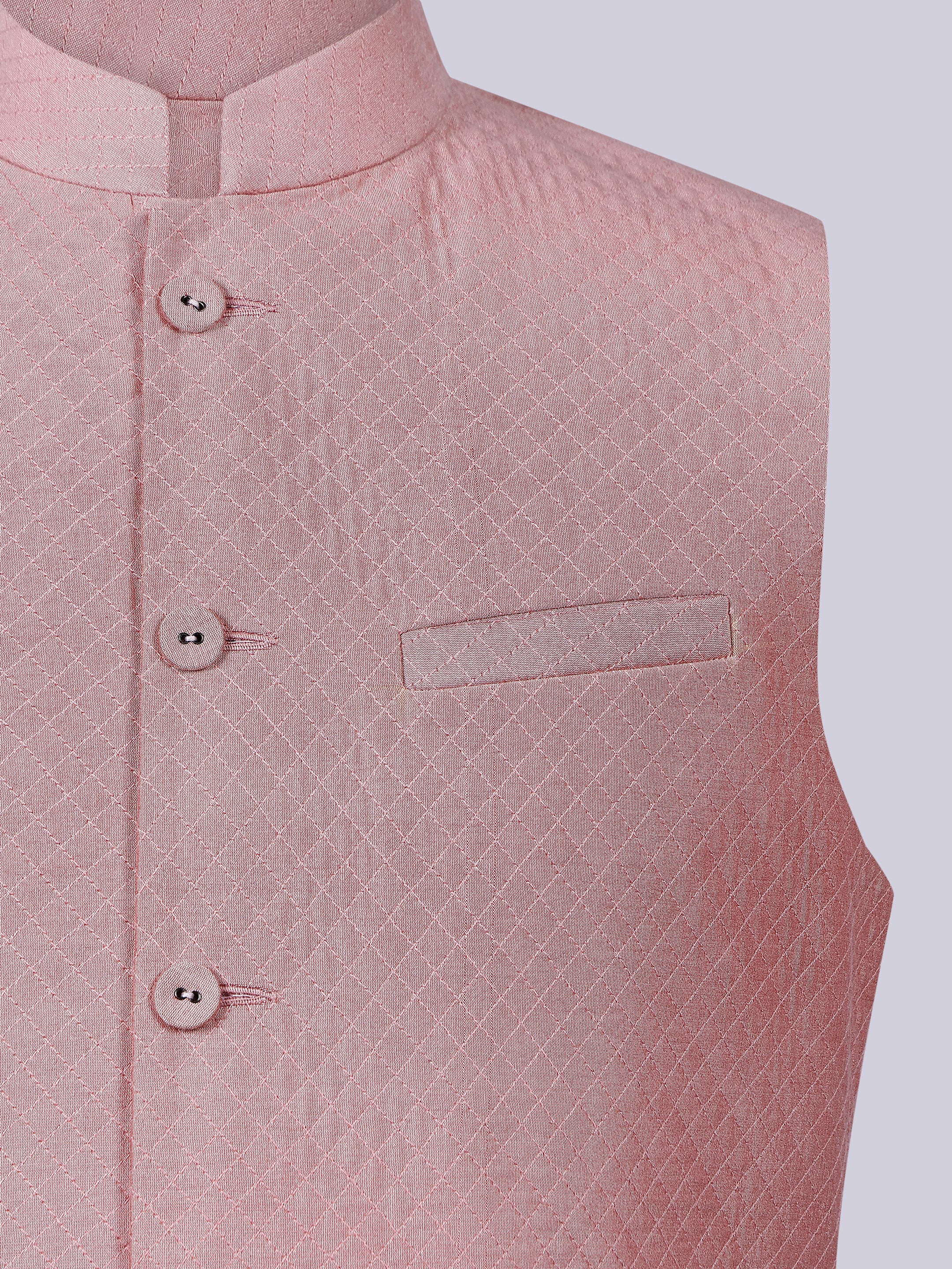 Pink silk Nehru Jacket