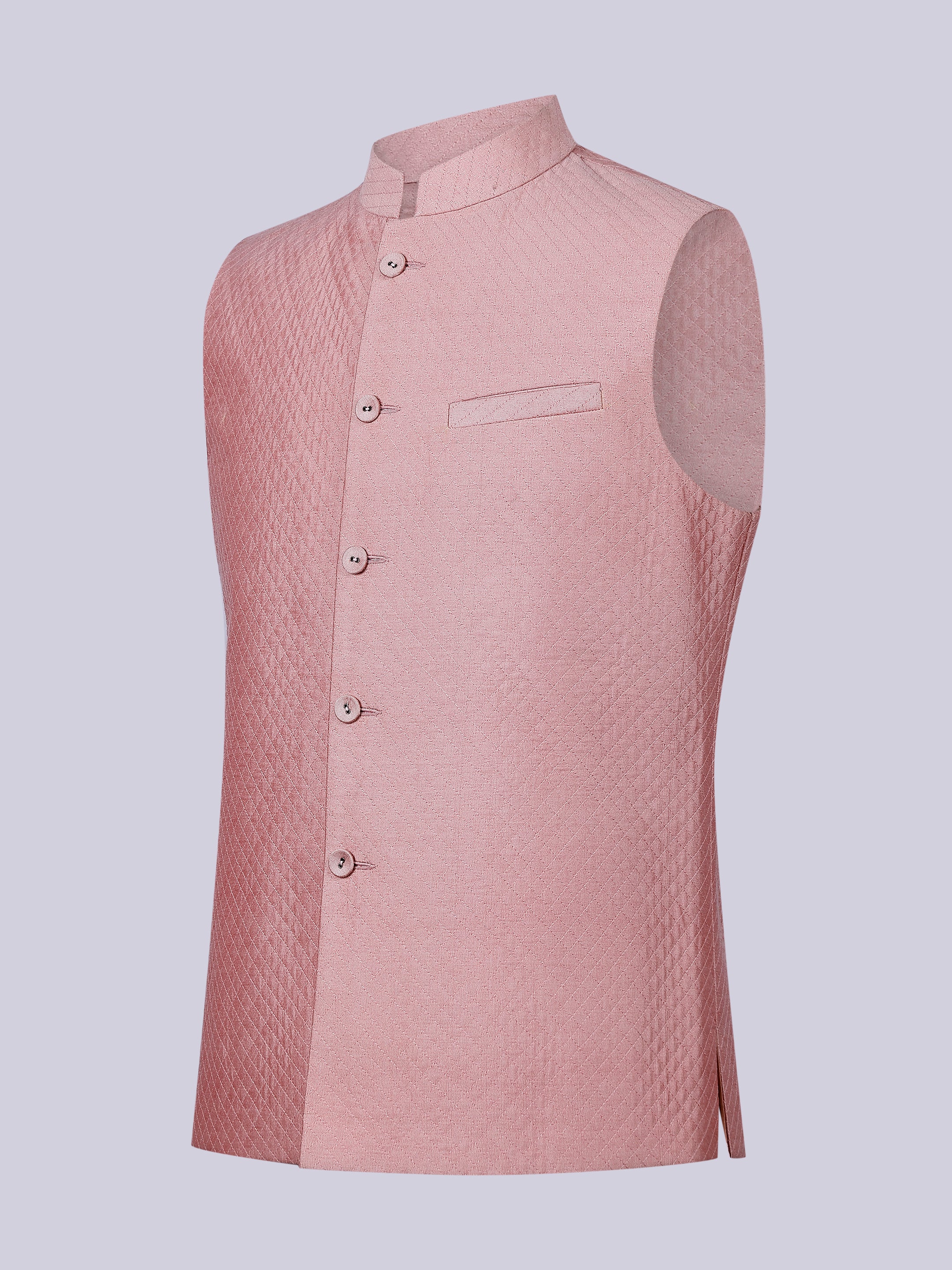 Pink silk Nehru Jacket