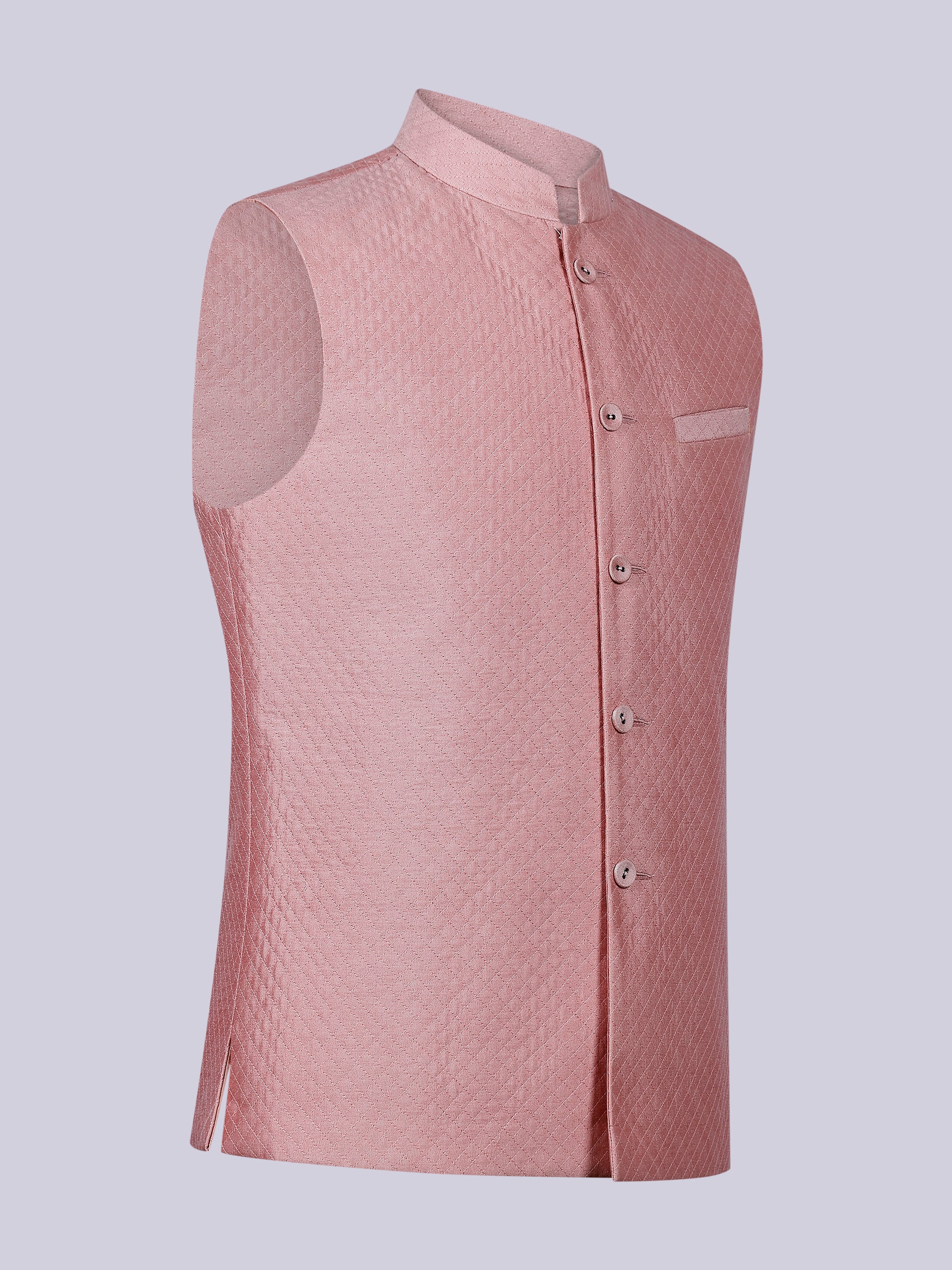 Pink silk Nehru Jacket