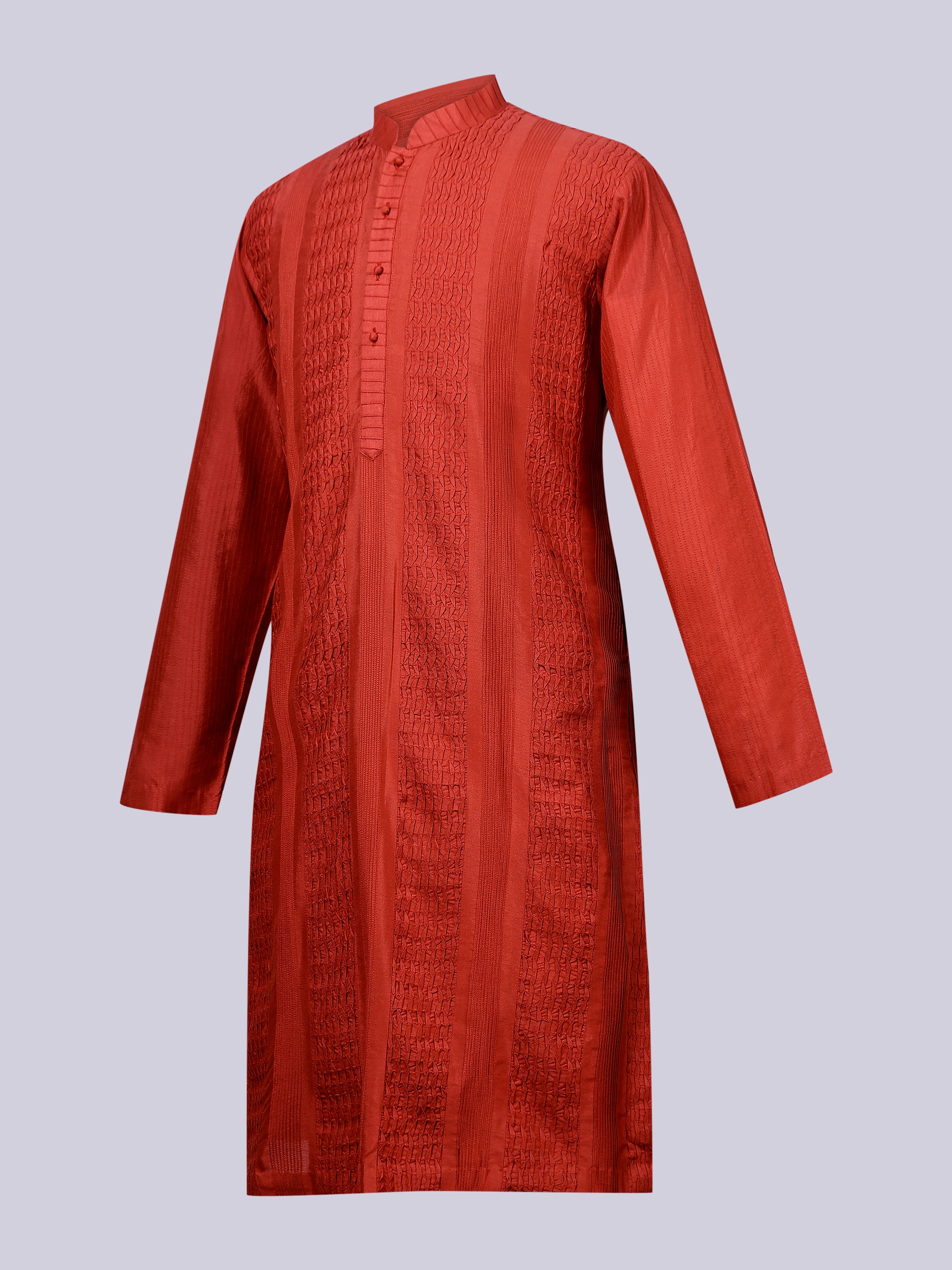 Rust Wave Pintuck Kurta