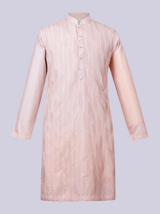 Pink cross pin tuck kurta