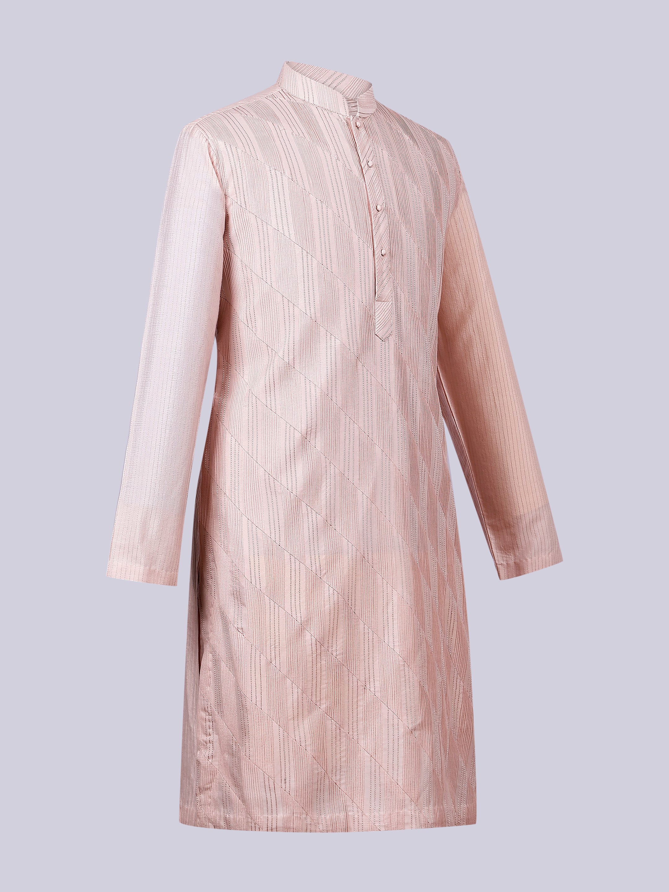 Pink cross pin tuck kurta