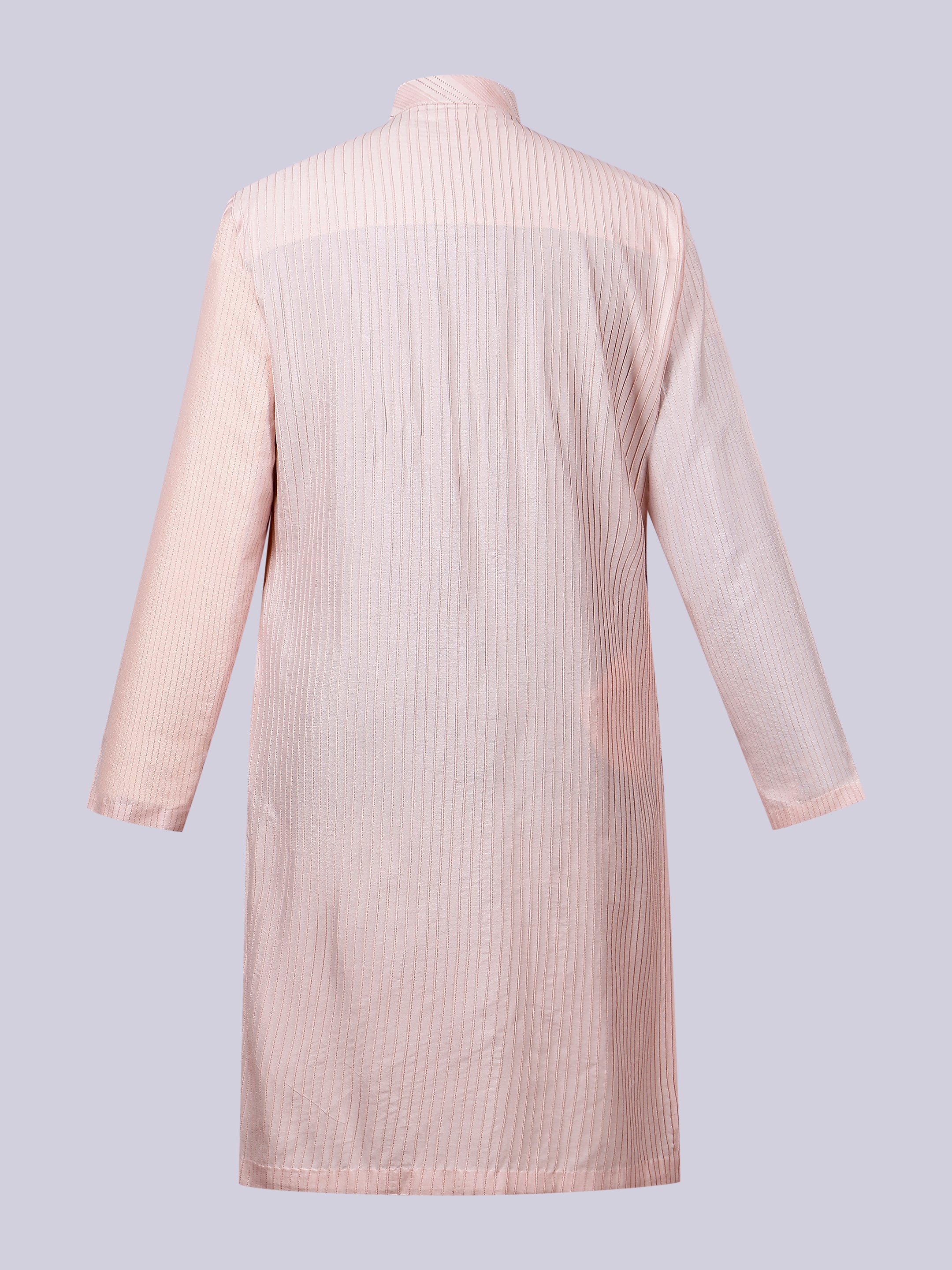 Pink cross pin tuck kurta