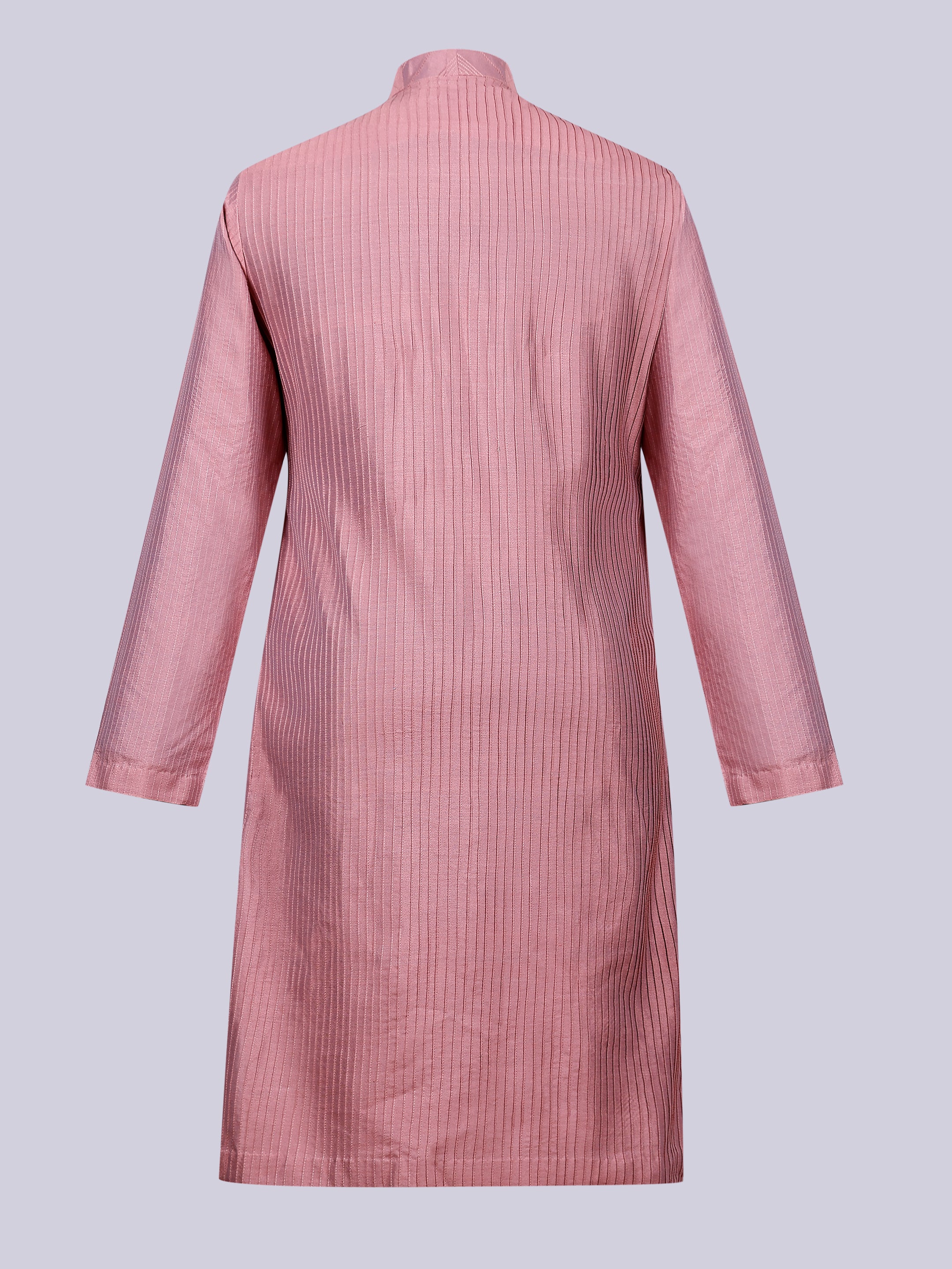 Dull Pink Zig Zag Pintuck Kurta