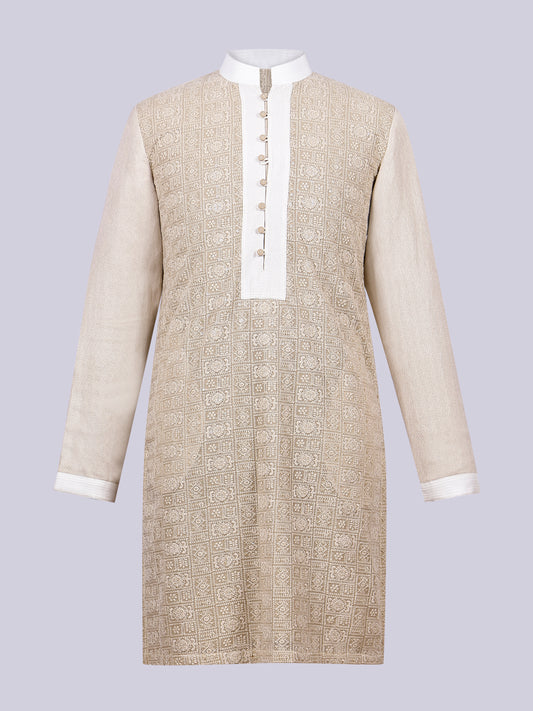 Fawn twill Sequence kurta