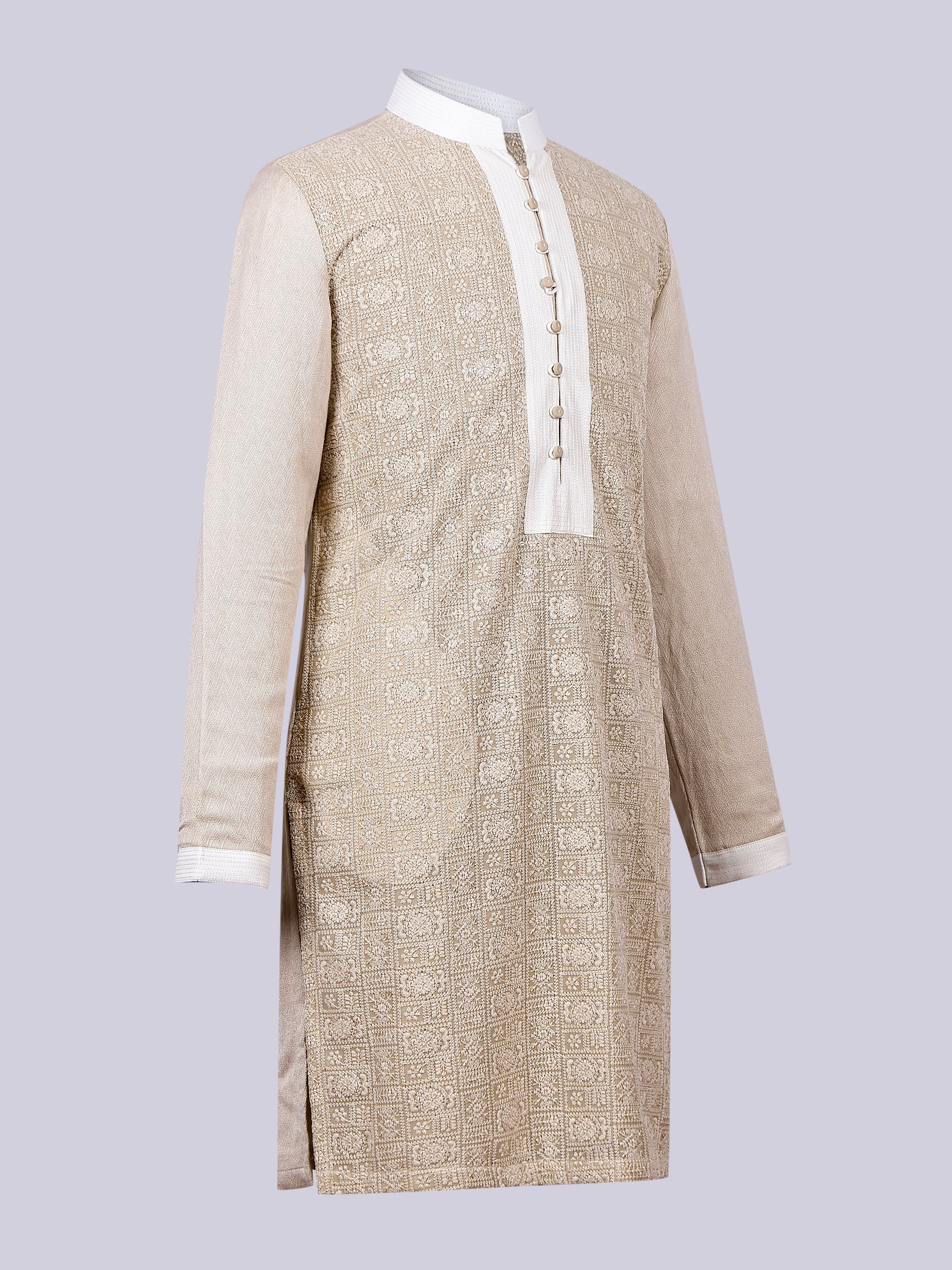 Fawn twill Sequence kurta