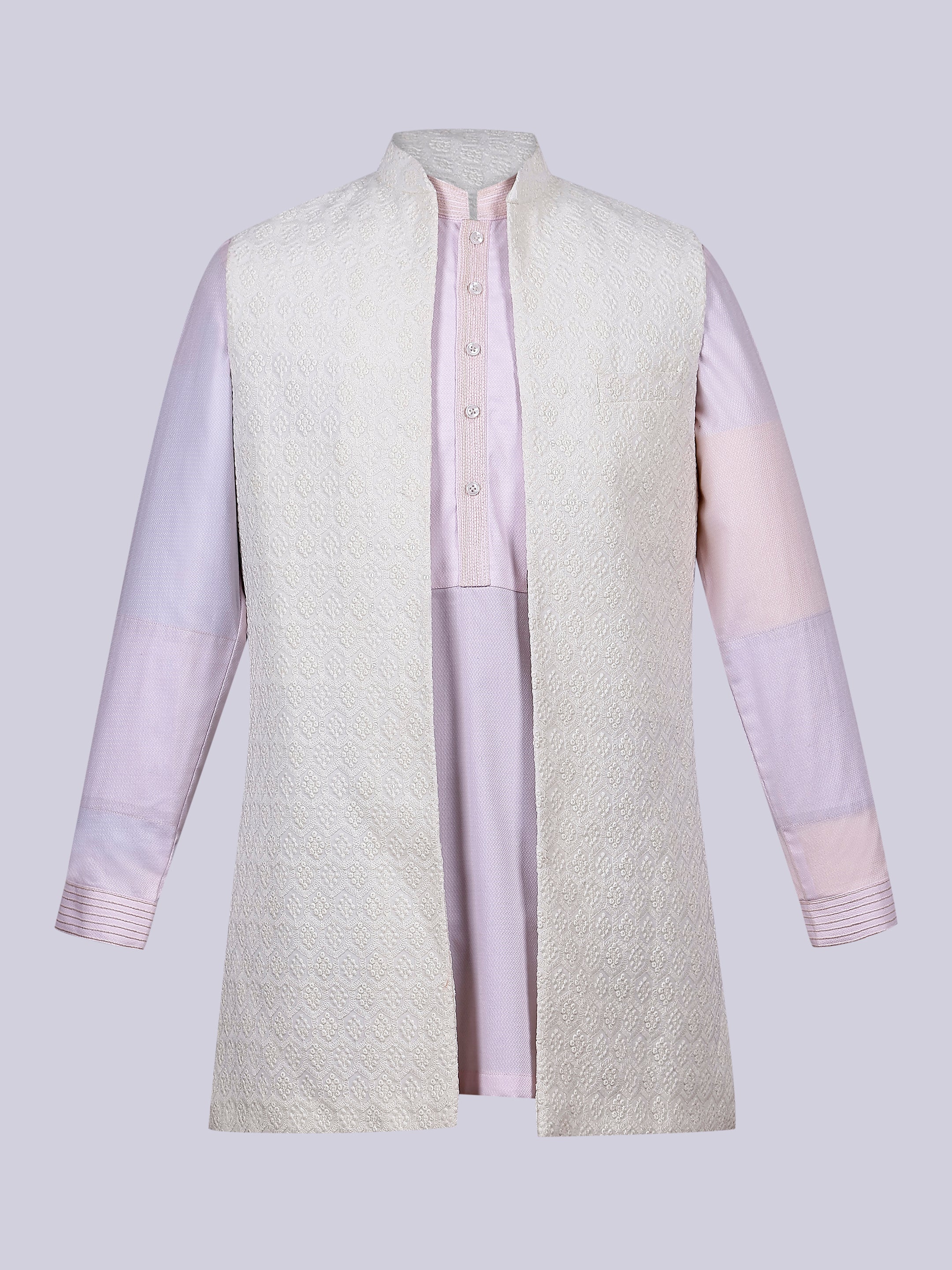 Copy of Men Off-White Side Drape Kurta __H3A0837