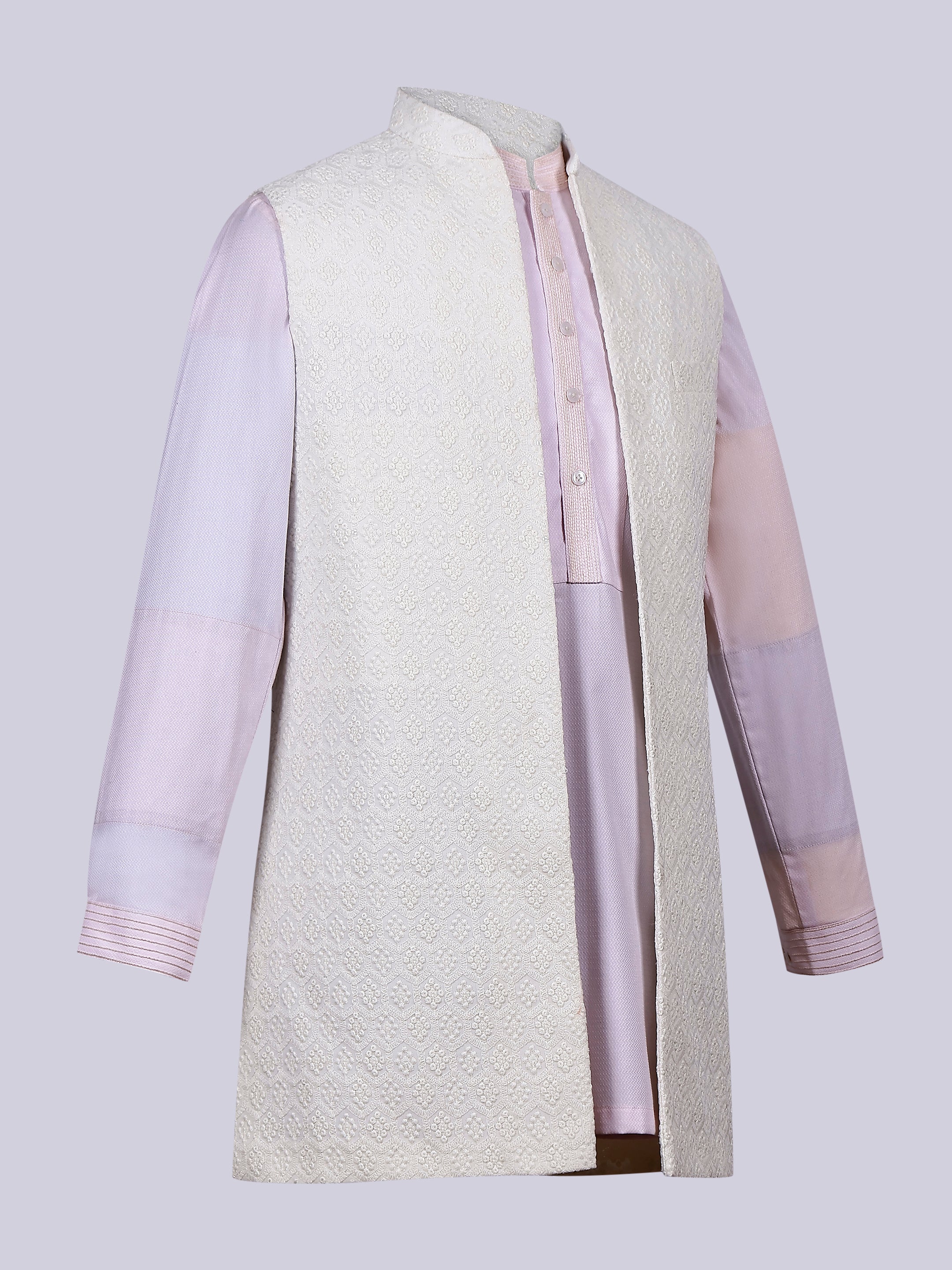 Copy of Men Off-White Side Drape Kurta __H3A0837