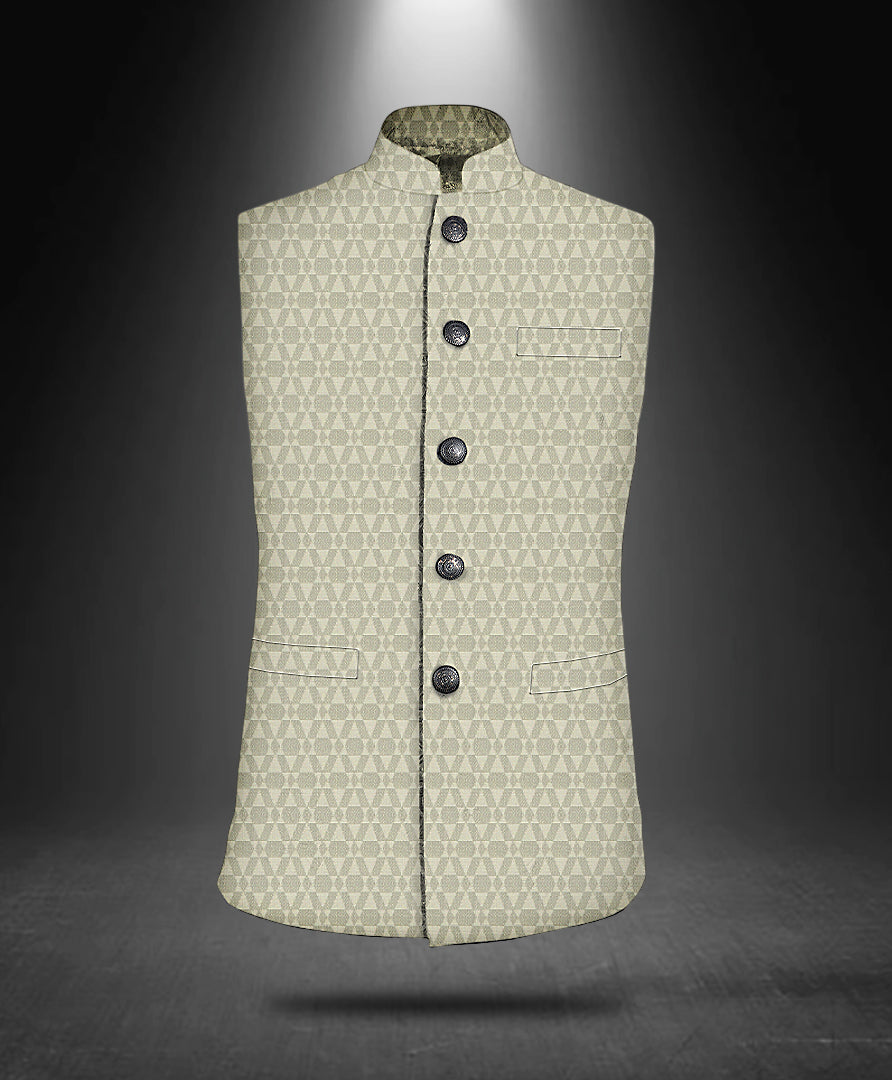 Copy of Geo Embroidered Cotton Nehru Jacket 1