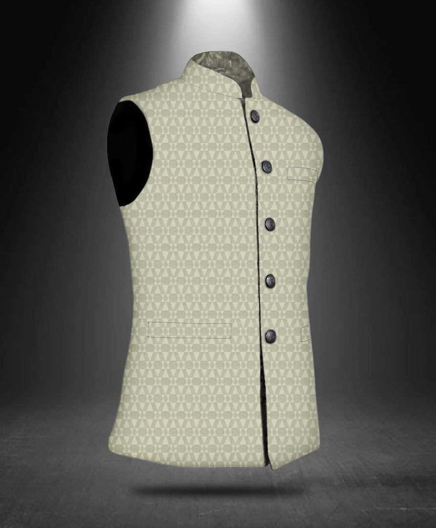 Copy of Geo Embroidered Cotton Nehru Jacket 1