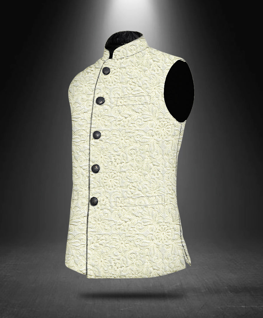 Copy of Geo Embroidered Cotton Nehru Jacket 5