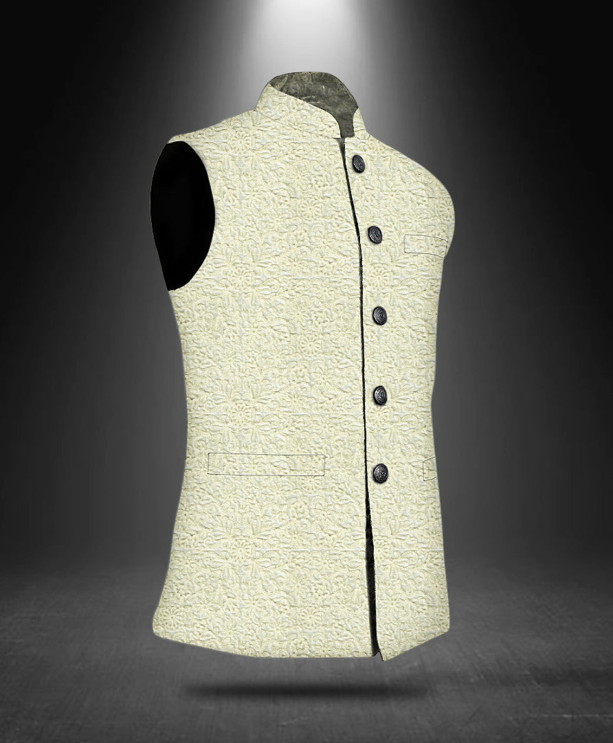 Copy of Geo Embroidered Cotton Nehru Jacket 4