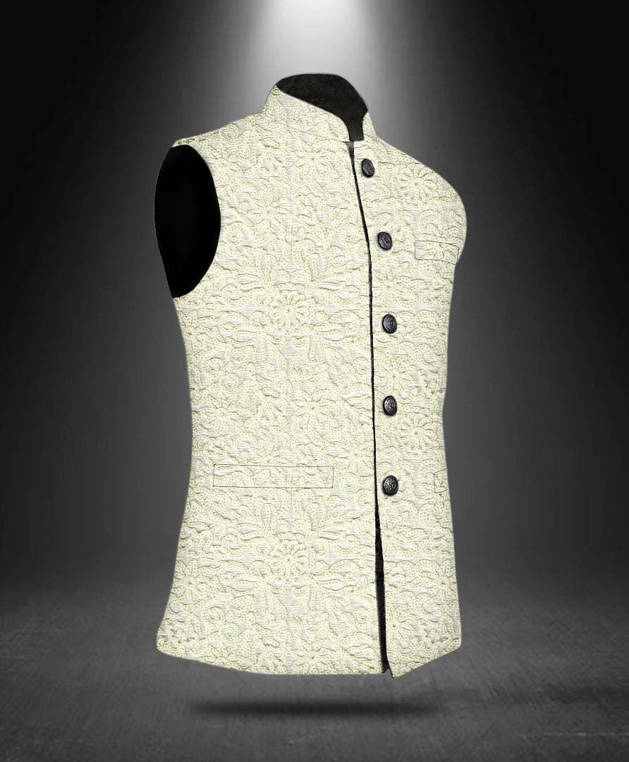 Copy of Geo Embroidered Cotton Nehru Jacket 5