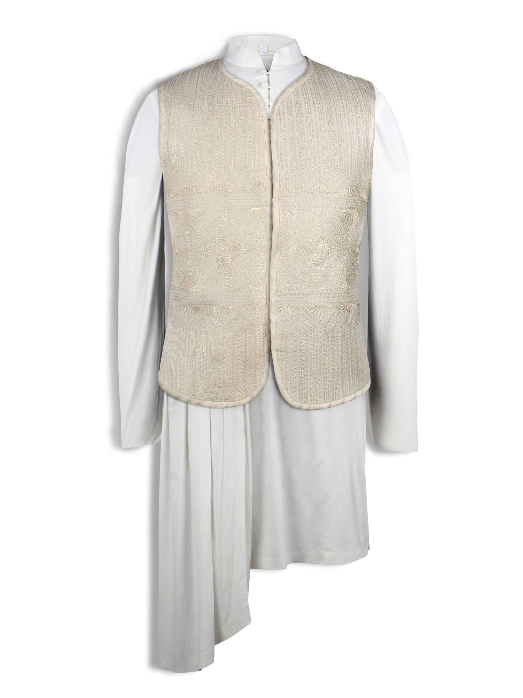 Silk Self Embroidered Waistcoat Jacket