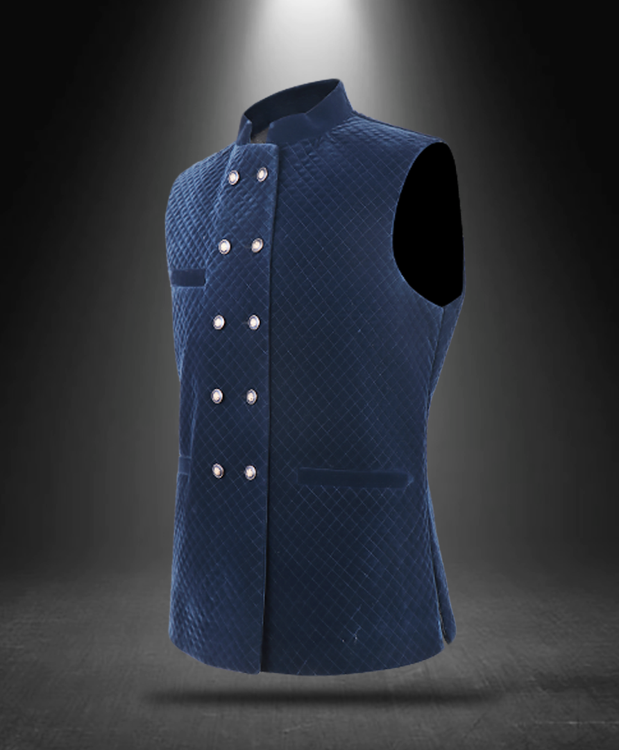 Quilted Velvet Nehru Jacket