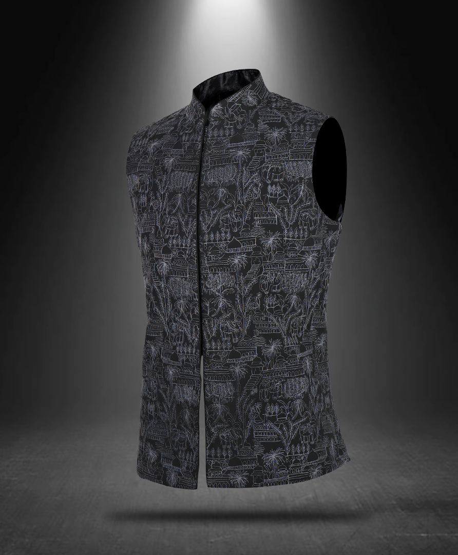 Patch work Nehru jacket